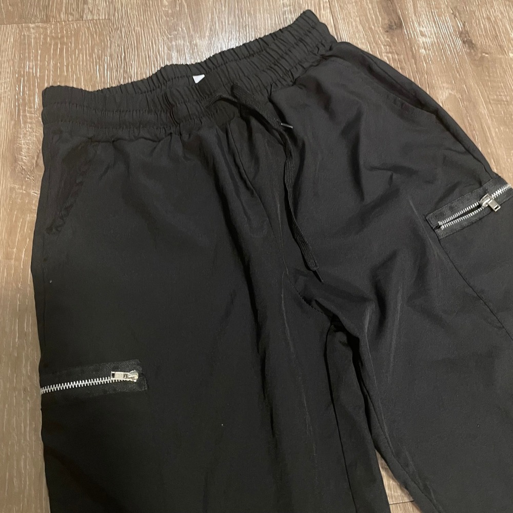 Buzz Womens Cargo Jogger Pants Size M Black Cotton Blend Utility Zipper Pockets - Picture 9 of 10